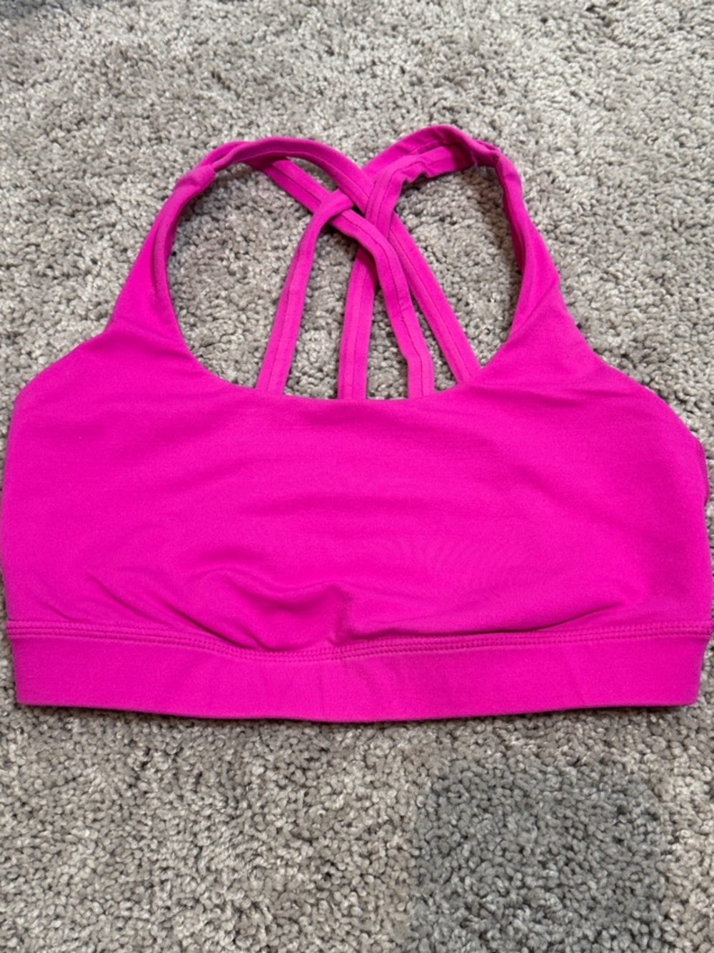 Lululemon Fuchsia Hot Pink Strappy Crossback Sports Bra Size 4
